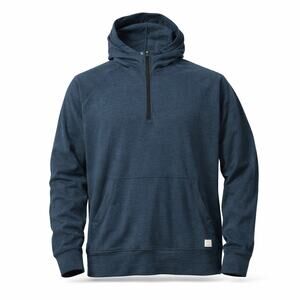 Vuori V244 Pullover Hoodie Mens L Teal Half Zip Performance Stretch Hoodie